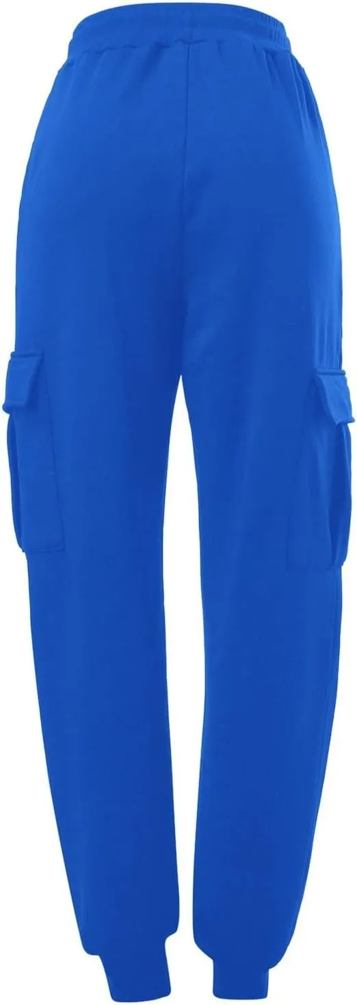Men's Cargo Pants Fleece Sweatpants Joggers Hiking Pants Drawstrings Elastic Waist with Pockets for Outdoor Workout Casual