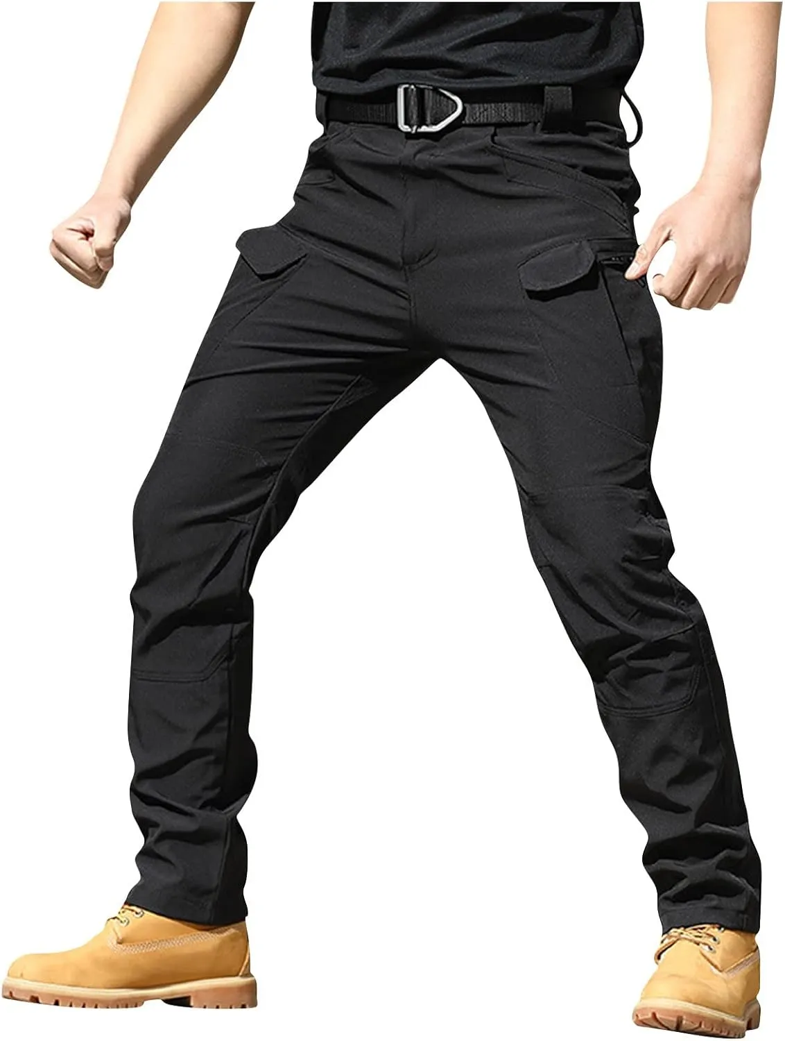 Mens Cargo Work Pants Tactical Fashion 2024 Outdoor Multi Pocket Trousers Casual Trendy Stretch Slacks