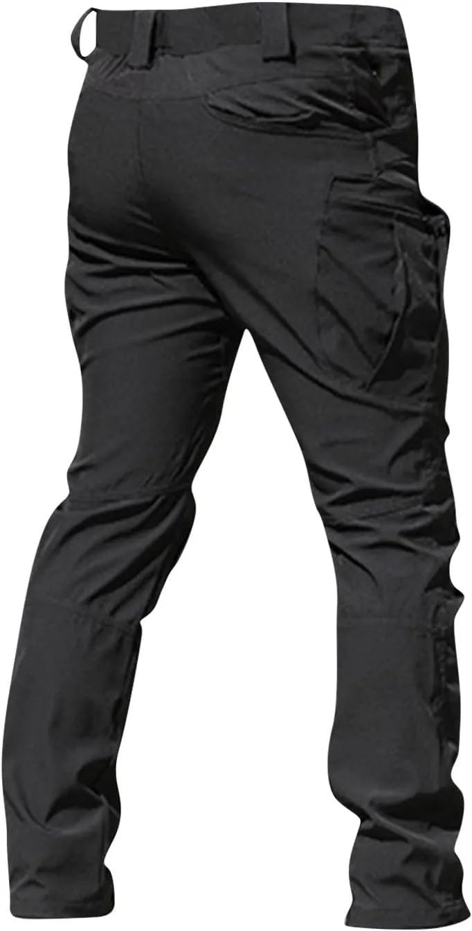 Mens Cargo Work Pants Tactical Fashion 2024 Outdoor Multi Pocket Trousers Casual Trendy Stretch Slacks