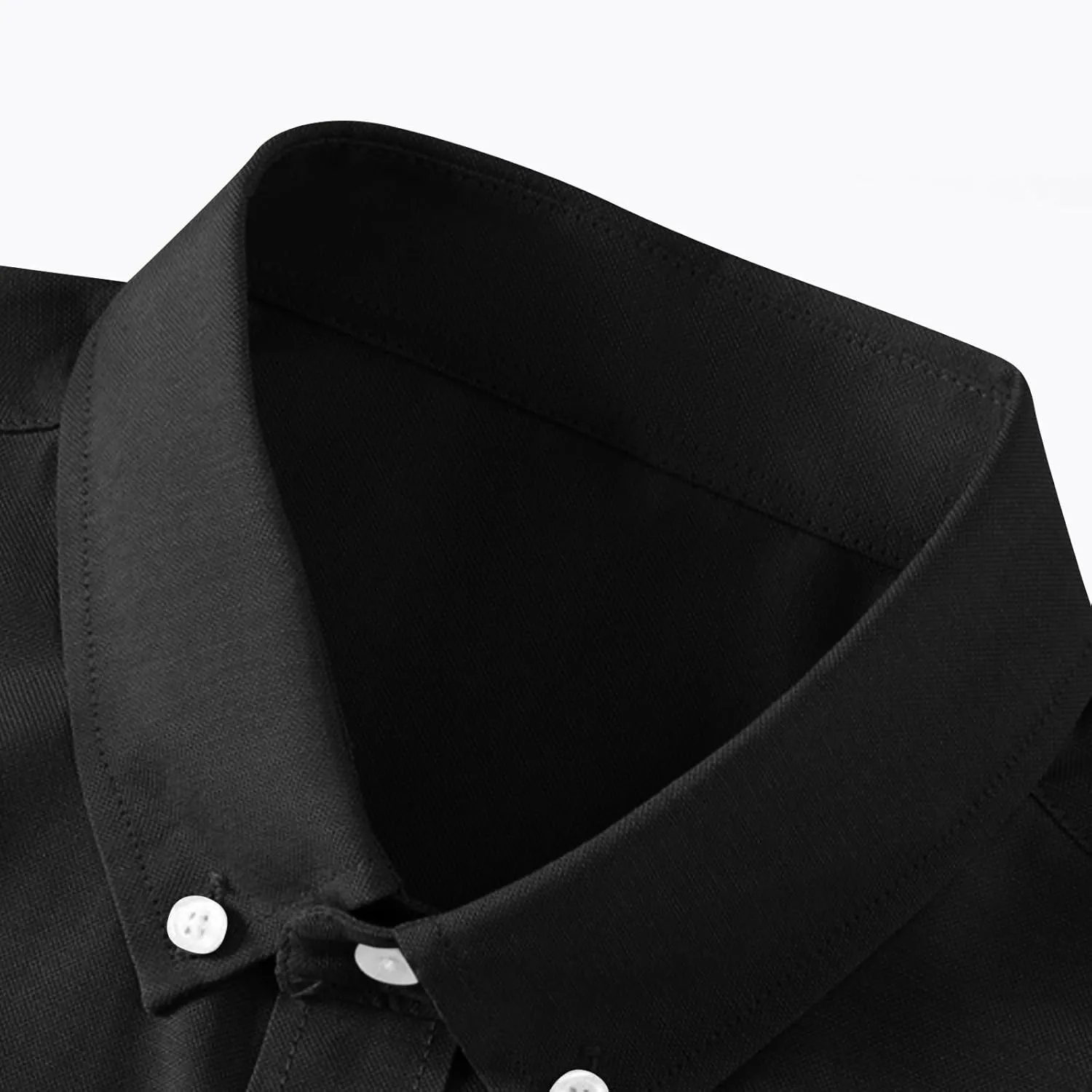Mens Casual Button Down Cardigan Shirt Solid Color Oxford Fabric Long Sleeve Shirts Slim Fit Lapel Top with Pocket