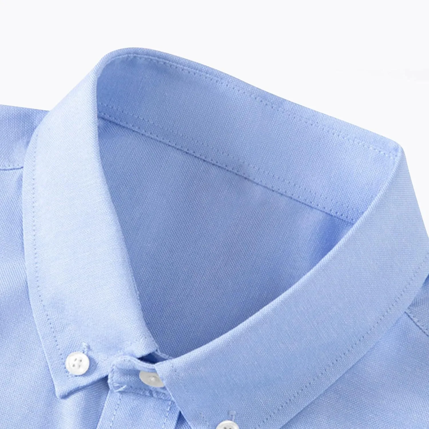 Mens Casual Button Down Cardigan Shirt Solid Color Oxford Fabric Long Sleeve Shirts Slim Fit Lapel Top with Pocket