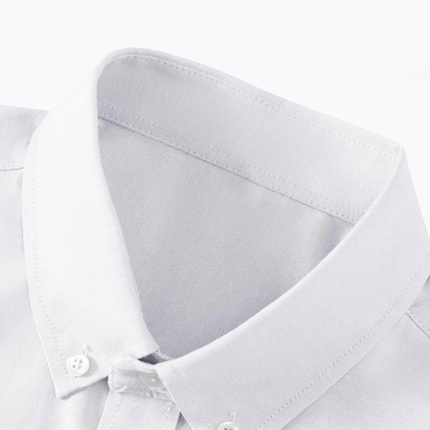Mens Casual Button Down Cardigan Shirt Solid Color Oxford Fabric Long Sleeve Shirts Slim Fit Lapel Top with Pocket
