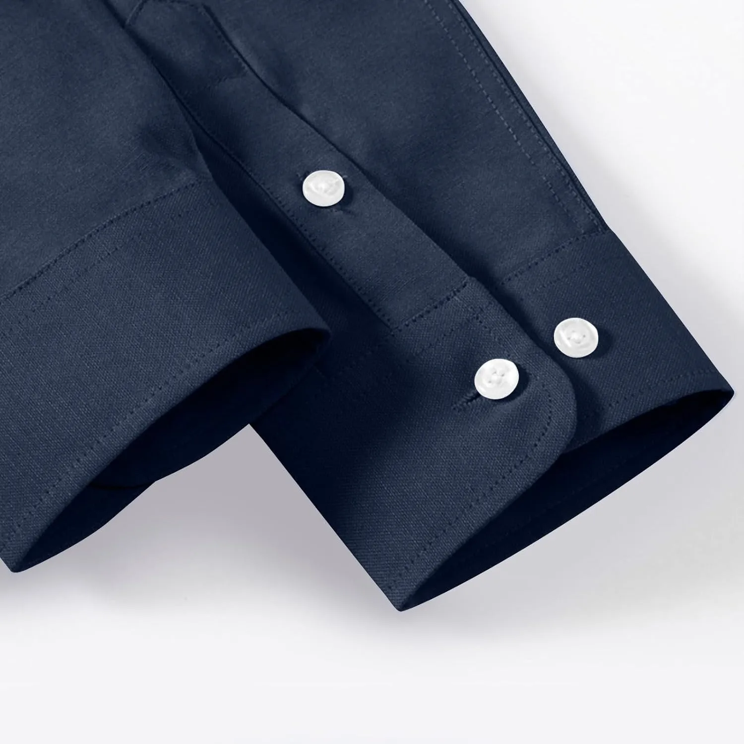 Mens Casual Button Down Cardigan Shirt Solid Color Oxford Fabric Long Sleeve Shirts Slim Fit Lapel Top with Pocket