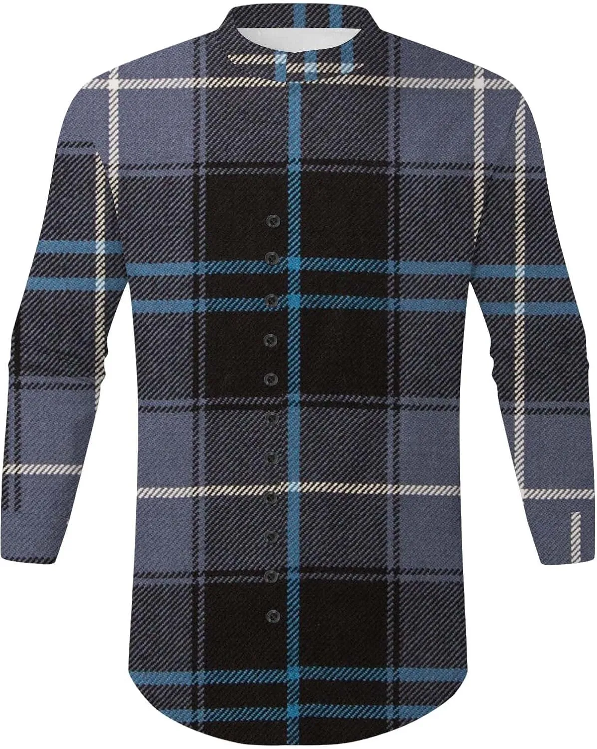 Mens Casual Button Down Shirts Lightweight Flannel Plaid Shirt Jacket Stretch Long Sleeve Checkered Business Shirts