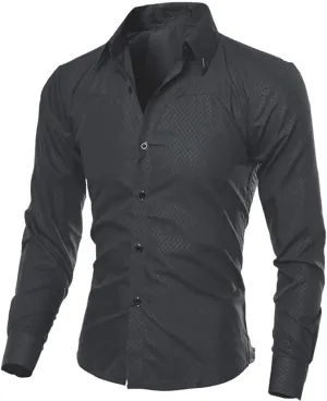 Mens Casual Button Down Western Plaid Snap Work Shirts Poplin Slim Fit Long Sleeves Cowboy Checkered Shirts