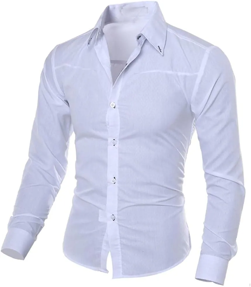 Mens Casual Button Down Western Plaid Snap Work Shirts Poplin Slim Fit Long Sleeves Cowboy Checkered Shirts