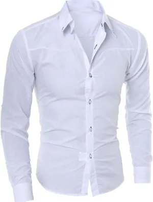 Mens Casual Button Down Western Plaid Snap Work Shirts Poplin Slim Fit Long Sleeves Cowboy Checkered Shirts