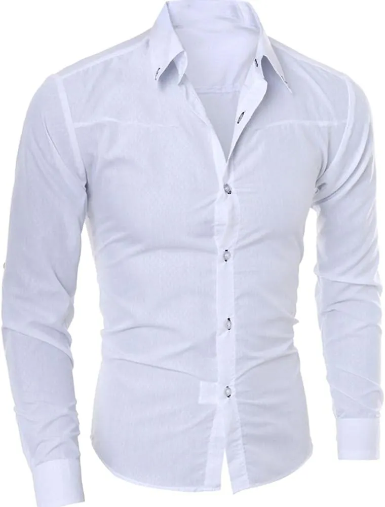 Mens Casual Button Down Western Plaid Snap Work Shirts Poplin Slim Fit Long Sleeves Cowboy Checkered Shirts