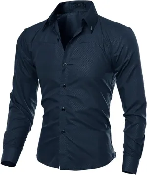Mens Casual Button Down Western Plaid Snap Work Shirts Poplin Slim Fit Long Sleeves Cowboy Checkered Shirts