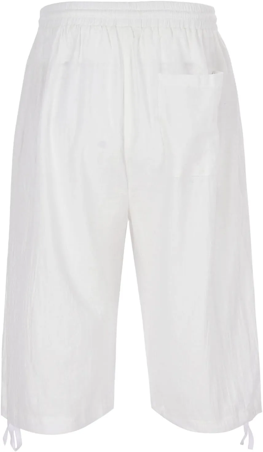 Mens Casual Cotton Linen Pants Elastic Waist Drawstring Straight Sweatpants Summer Beach Pants