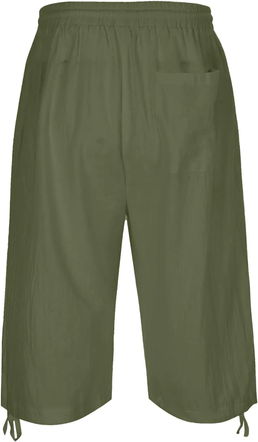 Mens Casual Cotton Linen Pants Elastic Waist Drawstring Straight Sweatpants Summer Beach Pants