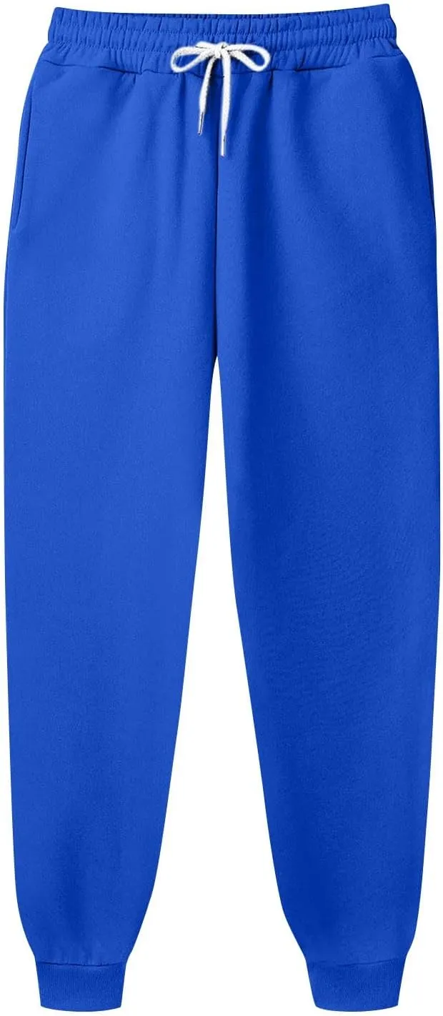 Mens Casual Drawstring Pants Joggers Sweatpants Active Athletic Workout Heavyweight Fleece Cargo Sweatpants Trousers
