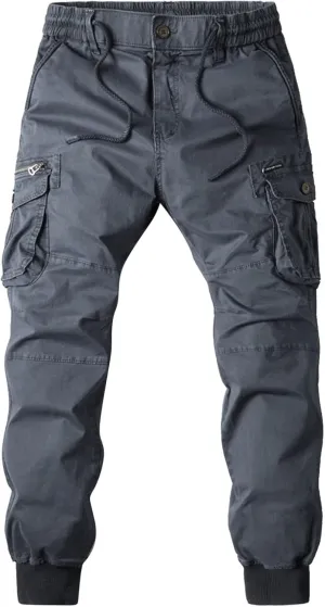 Mens Casual Pants Cargo Joggers Sweatpants Slim Fit Stretch Trousers Tactical Outdoor Military Army Pants