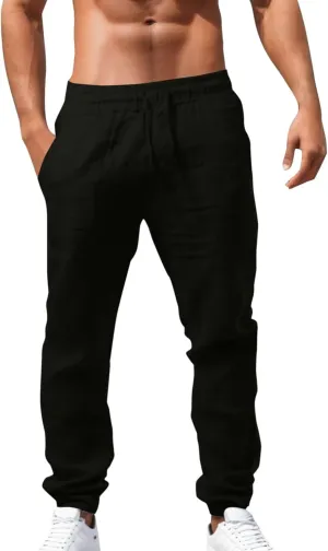 Men's Casual Pants Elastic Waist Trousers Running Workout Joggers Summer Yoga Beach Pants Leisure and Daily Wear Mens Casual Pants