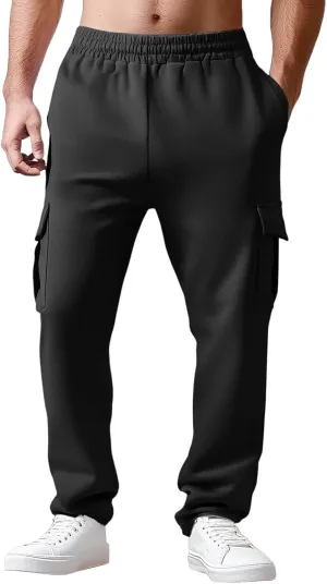 Mens Chinos Pants High Elastic Waist Casual Summer Pants Comfy Relaxed Fit Trousers with Pockets Fashion