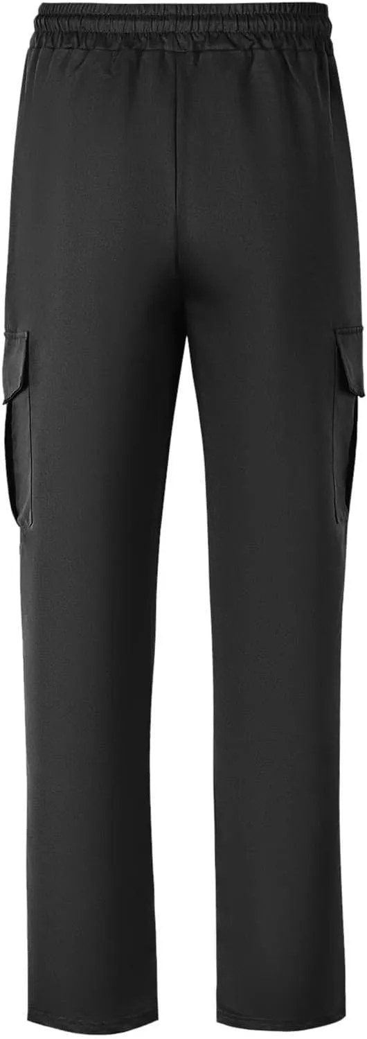 Mens Chinos Pants High Elastic Waist Casual Summer Pants Comfy Relaxed Fit Trousers with Pockets Fashion