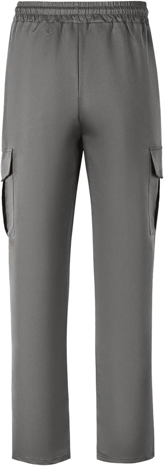 Mens Chinos Pants High Elastic Waist Casual Summer Pants Comfy Relaxed Fit Trousers with Pockets Fashion