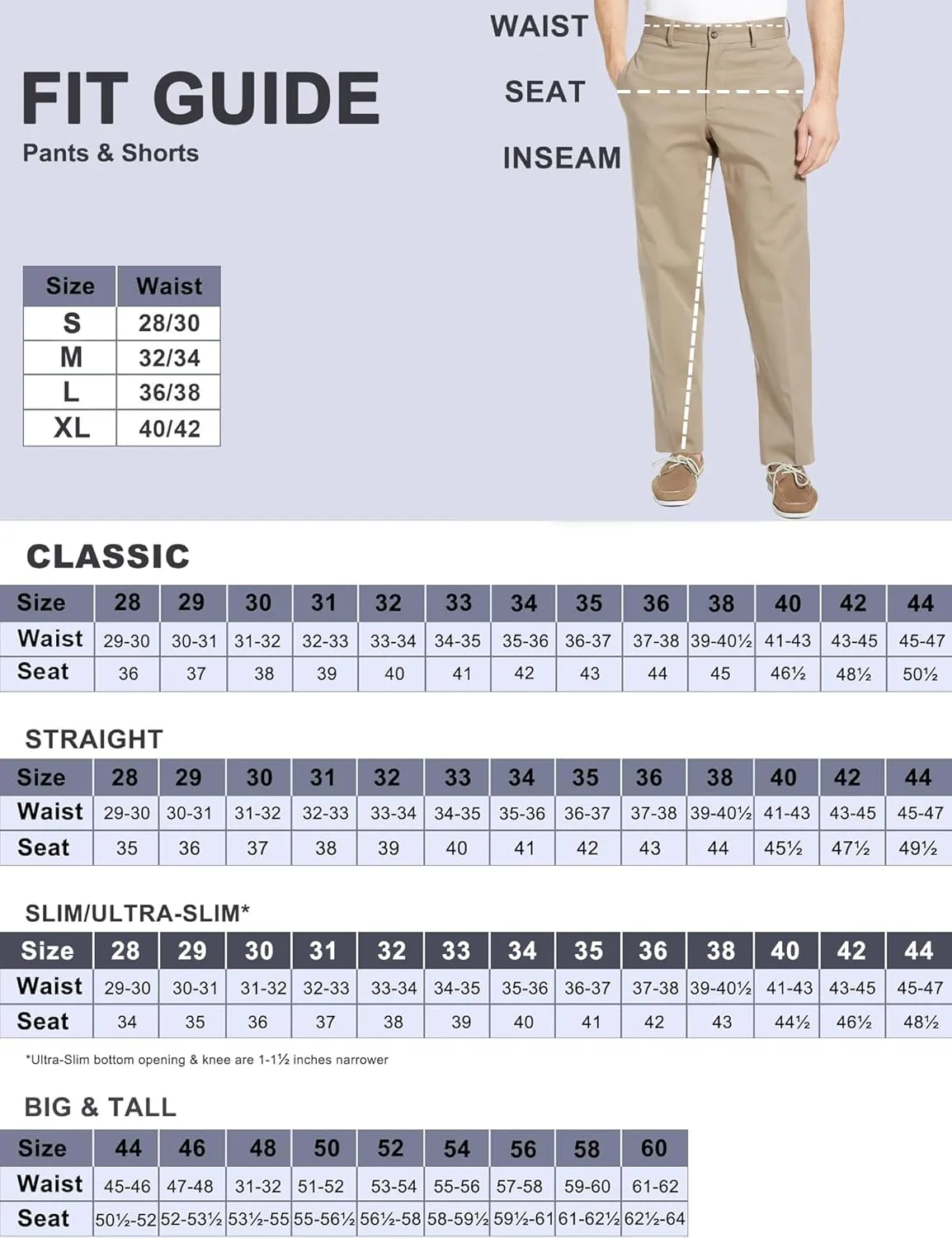 Mens Classic Fit Flat Front Casual Pants Expandable Waist Khaki Chinos Pants Men