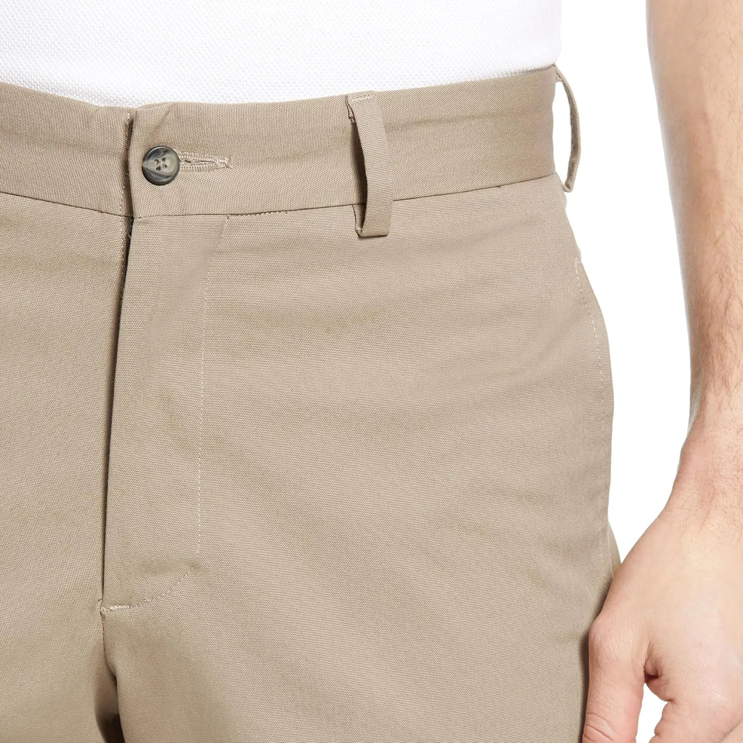 Mens Classic Fit Flat Front Casual Pants Expandable Waist Khaki Chinos Pants Men