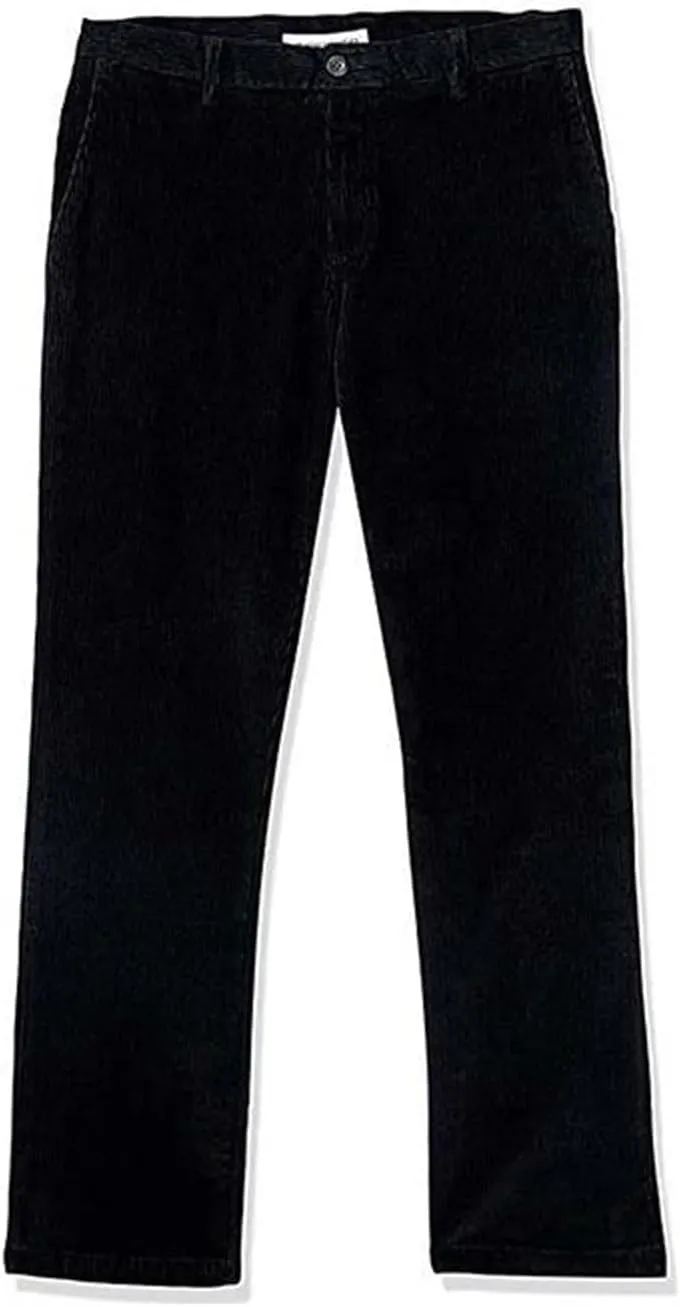 Men's Corduroy Pants Pleated Front Regular Fit Elastic Waist Classic Casual Stylish for Fall Winter