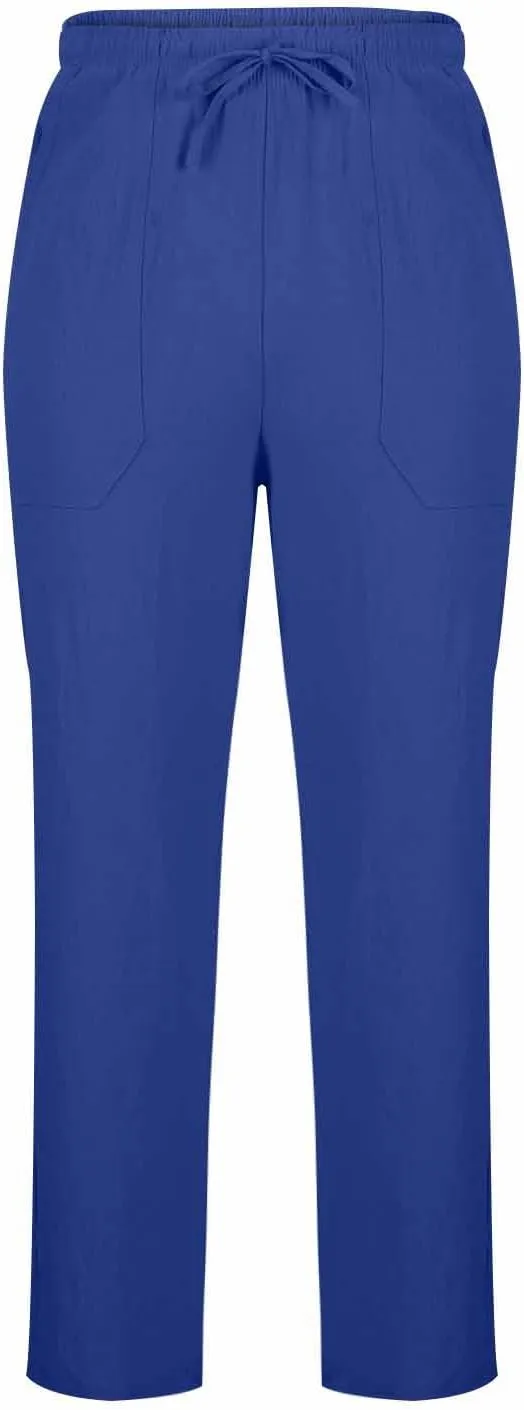 Mens Cotton Linen Joggers Sweatpants Casual Drawstring Elastic Waist Pant Baggy Quick Drying Workout Straight Trouser