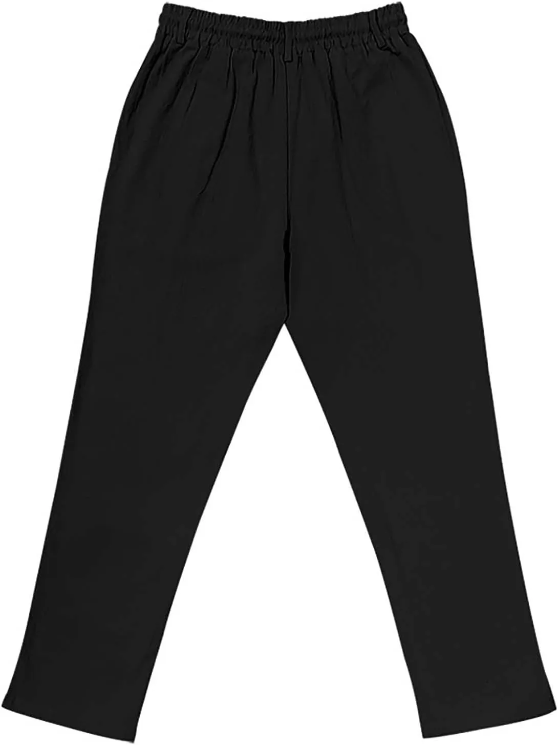 Mens Cotton Linen Pants Casual Elastic Waist Summer Beach Pants Lightweight Breathable Yoga Vacation Dress Trousers