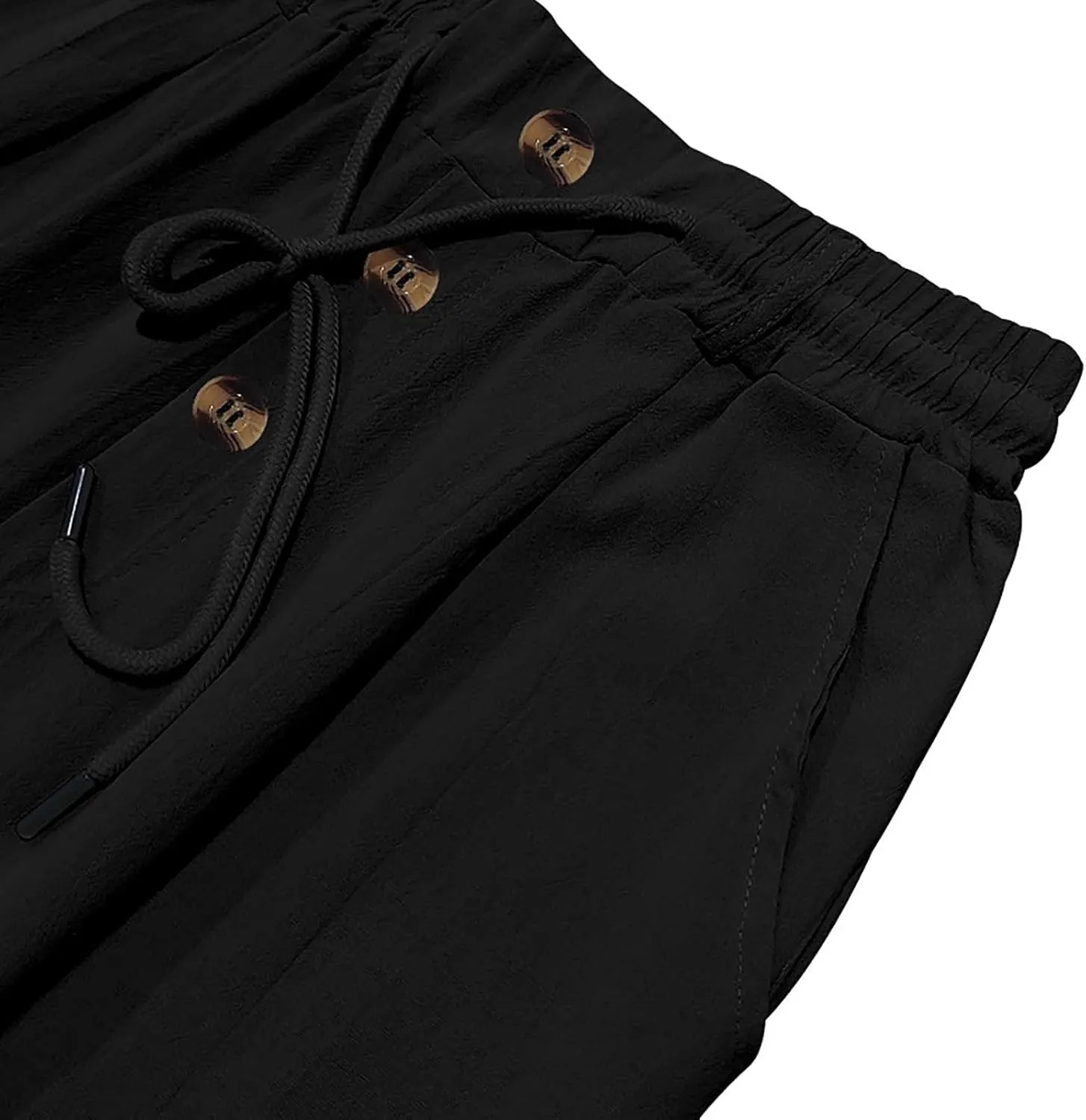 Mens Cotton Linen Pants Casual Elastic Waist Summer Beach Pants Lightweight Breathable Yoga Vacation Dress Trousers