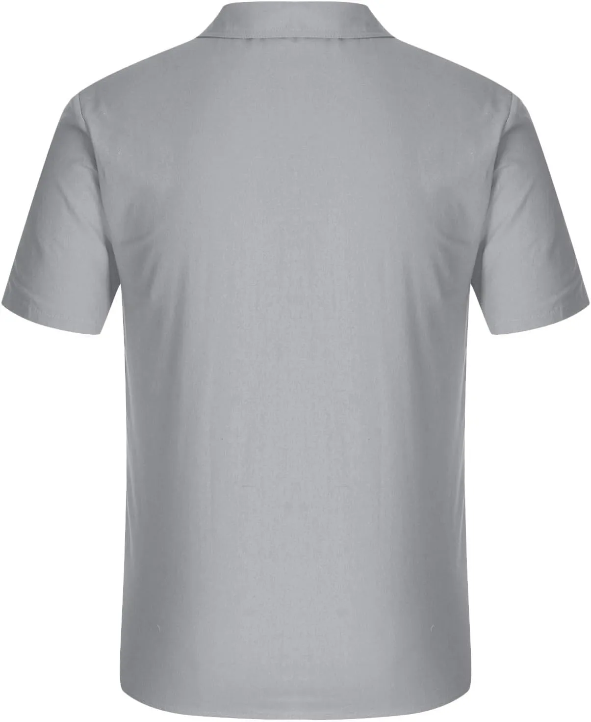 Mens Cotton Linen Shirts Button Down Casual Tshirt Textured Short Sleeve Shirts Summer Beach Outdoor Tee with Pockets