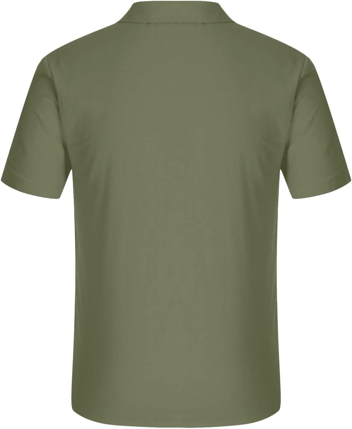 Mens Cotton Linen Shirts Button Down Casual Tshirt Textured Short Sleeve Shirts Summer Beach Outdoor Tee with Pockets