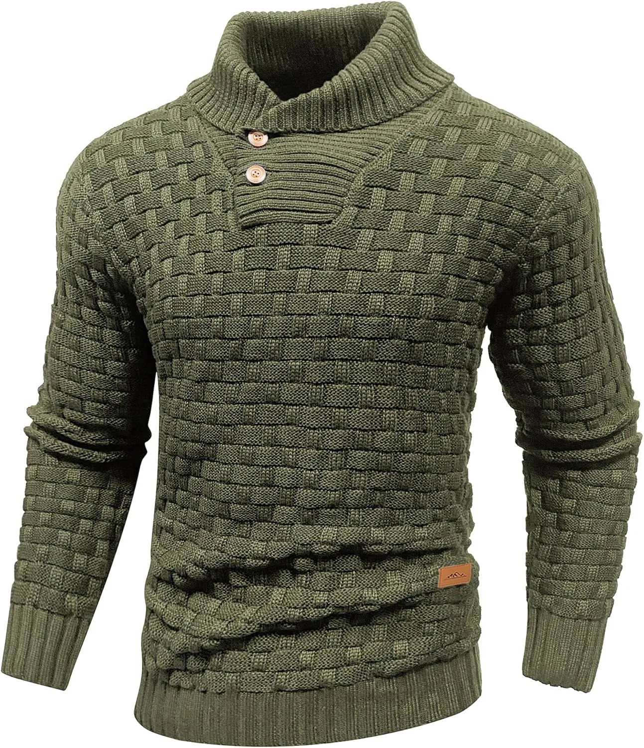 Mens Crewneck Long Sleeve Textured Ribbed Edge Pullover Sweaters Knitted Sweater Tops