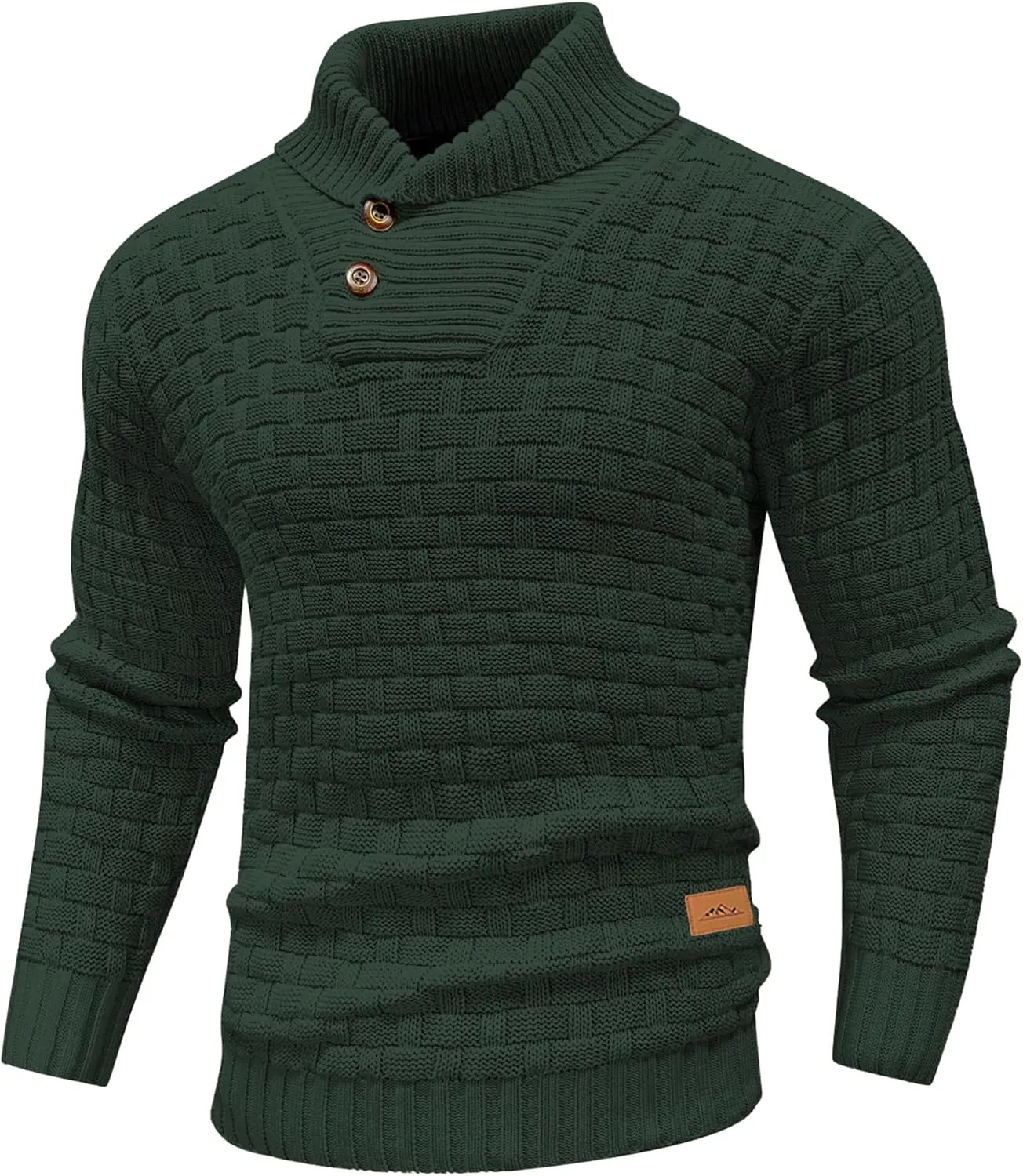 Mens Crewneck Long Sleeve Textured Ribbed Edge Pullover Sweaters Knitted Sweater Tops