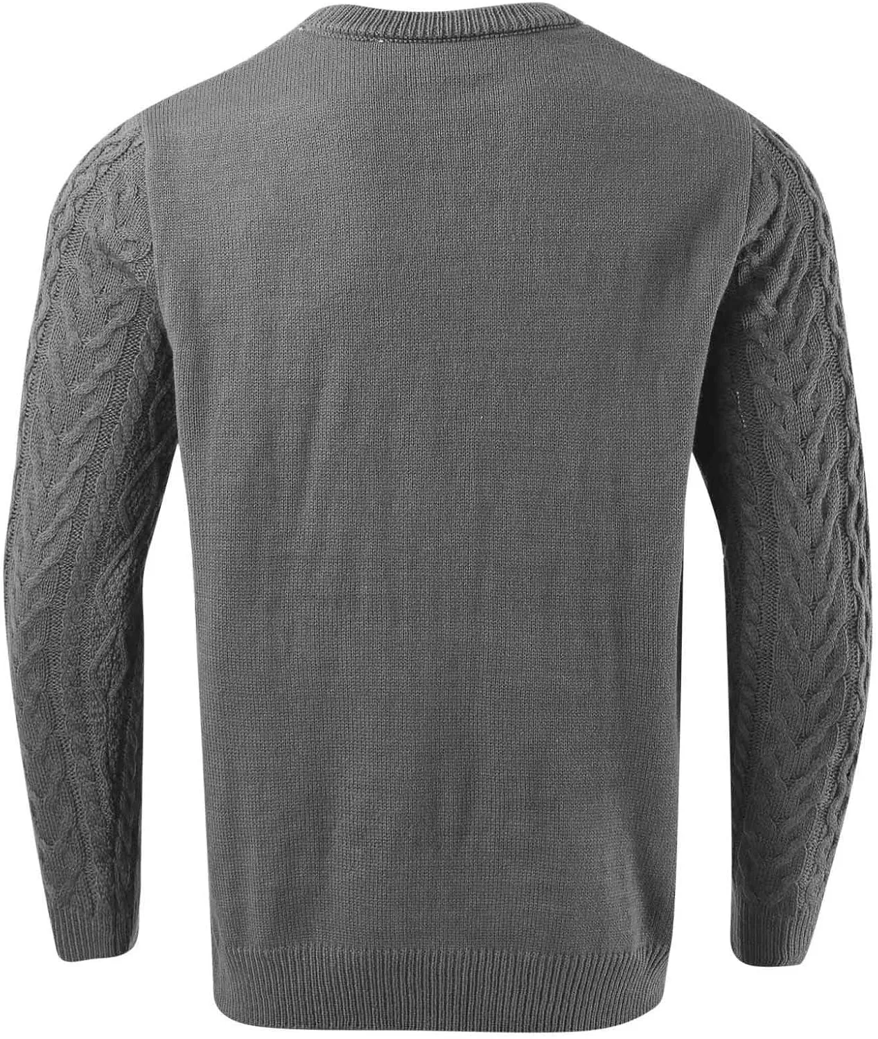 Men's Crewneck Pullover Sweater Chunky Cable Knit Sweater Classic Casual Sweaters Textured Sweater Tops