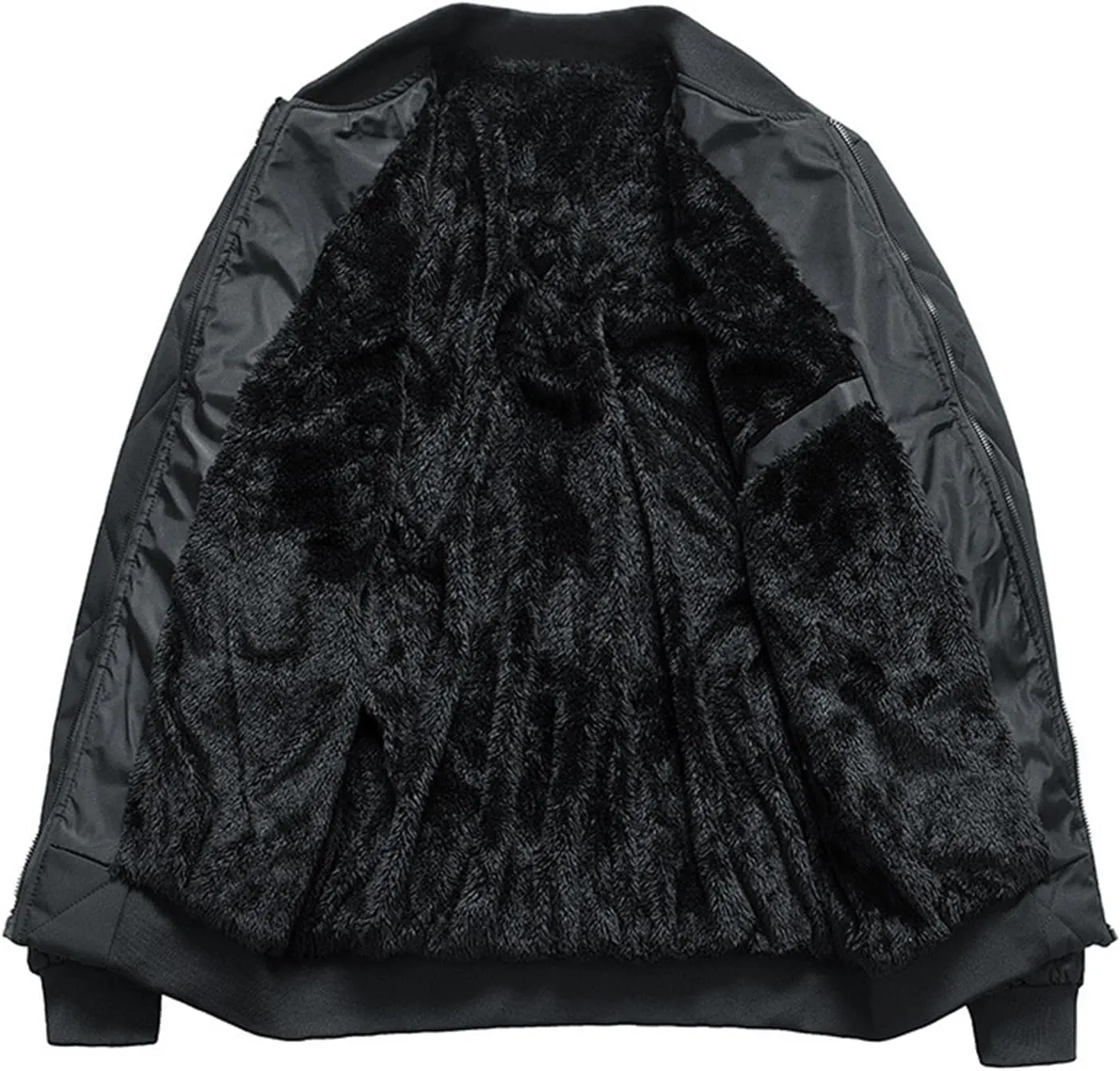 Men's Diamond Quilted Bomber Jacket Suede Sherpa Lined Jacket Solid Stand Collar Coat Thermal Padded Coat Outwear