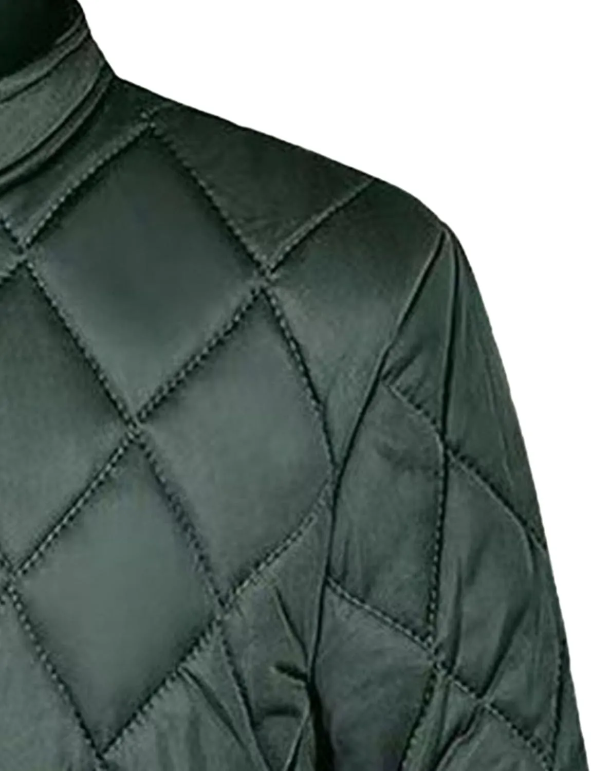 Men's Diamond Quilted Jacket Button Down Thermal Padded Cotton Coat Insulated Warm Winter Bomber Jackets