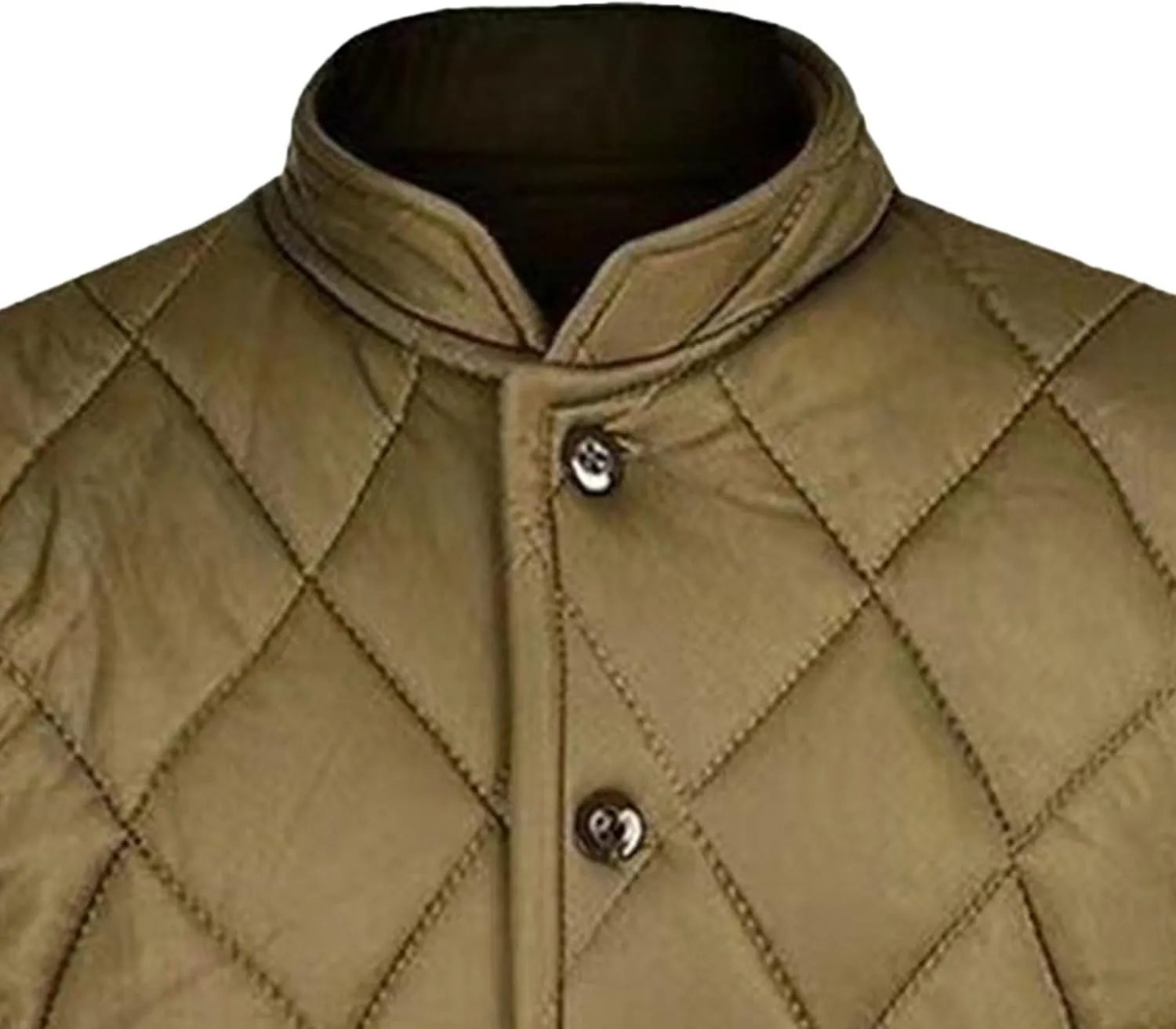 Men's Diamond Quilted Jacket Button Down Thermal Padded Cotton Coat Insulated Warm Winter Bomber Jackets
