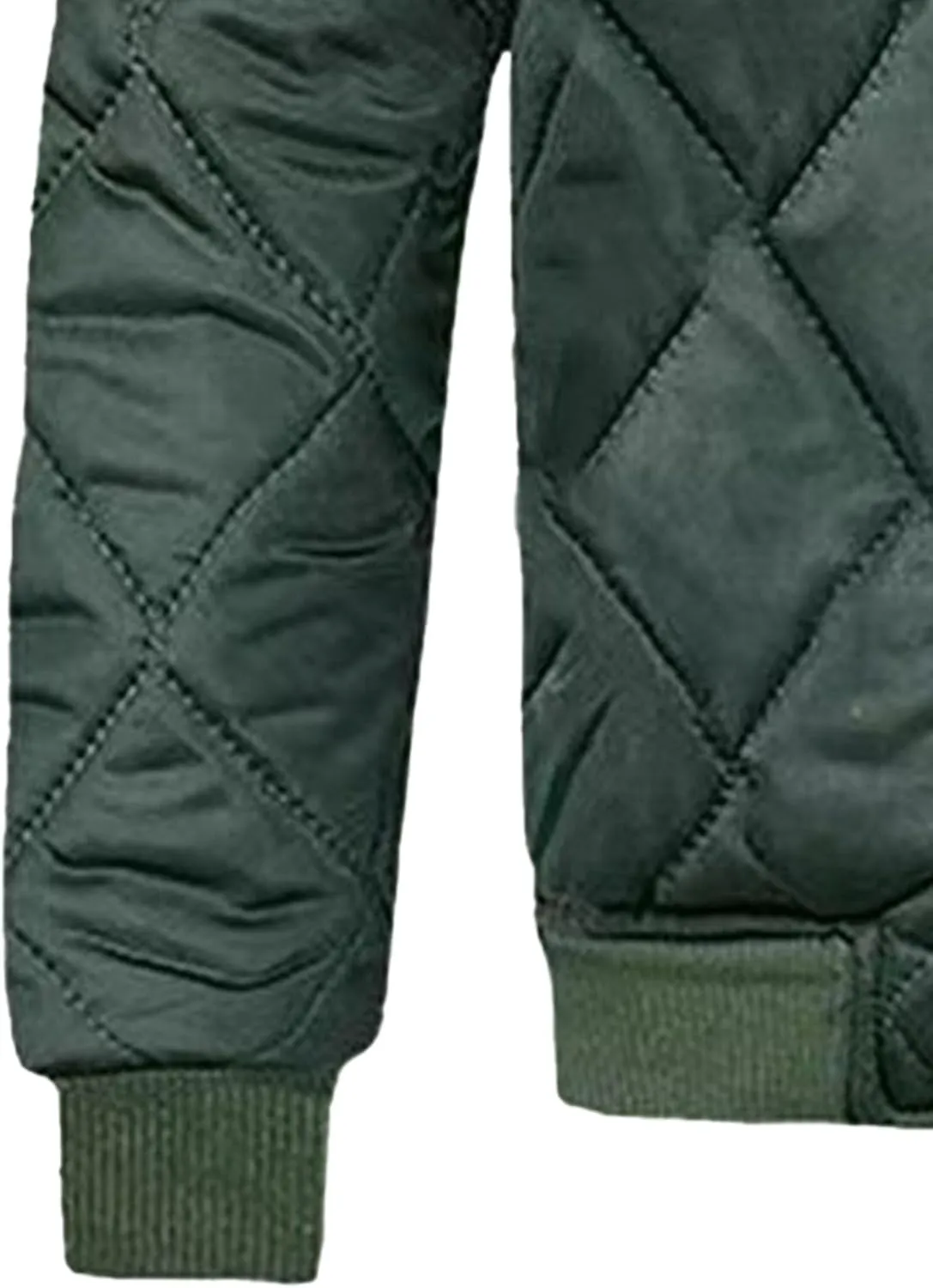 Men's Diamond Quilted Jacket Button Down Thermal Padded Cotton Coat Insulated Warm Winter Bomber Jackets