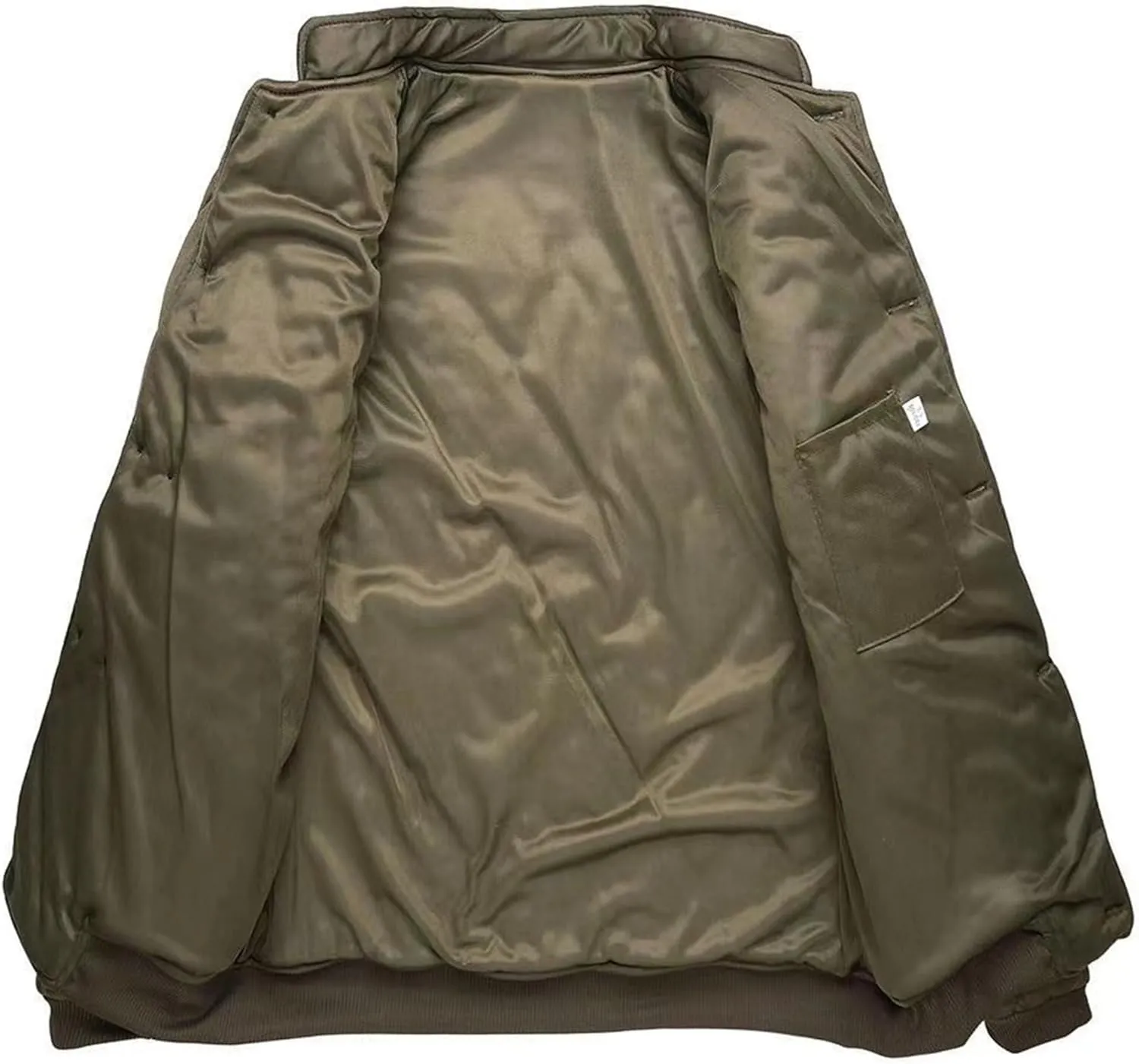 Men's Diamond Quilted Jacket Button Down Thermal Padded Cotton Coat Insulated Warm Winter Bomber Jackets