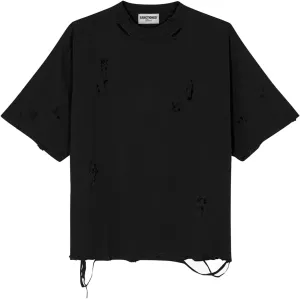 Men's Distressed Casual Oversized Heavyweight Drop Shoulder Garment Dye T-Shirt Tee Short Sleeve