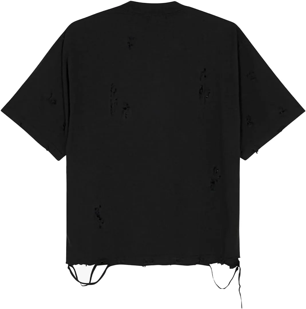 Men's Distressed Casual Oversized Heavyweight Drop Shoulder Garment Dye T-Shirt Tee Short Sleeve