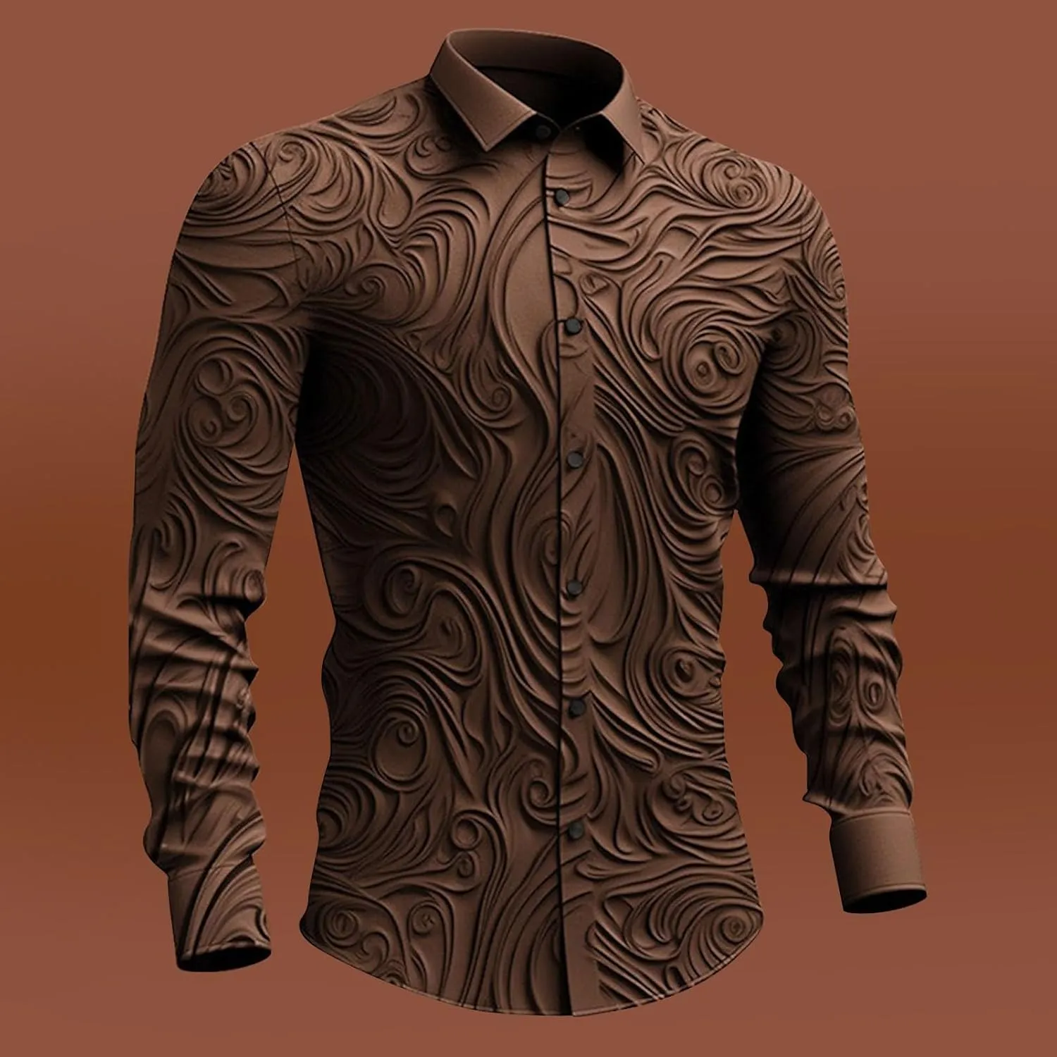 Men's Dress Shirts Luxury Floral Printed Fashion Designed Long Sleeve Button Down Casual Business Office Work Oxford Shirts