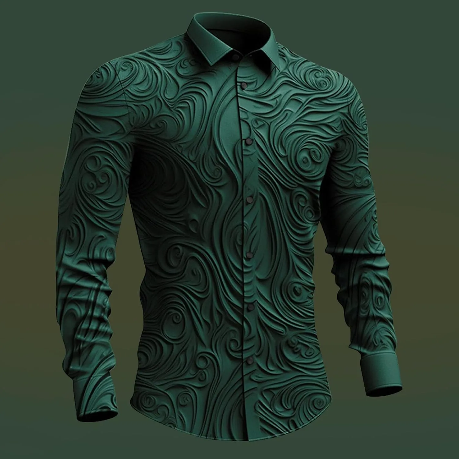 Men's Dress Shirts Luxury Floral Printed Fashion Designed Long Sleeve Button Down Casual Business Office Work Oxford Shirts