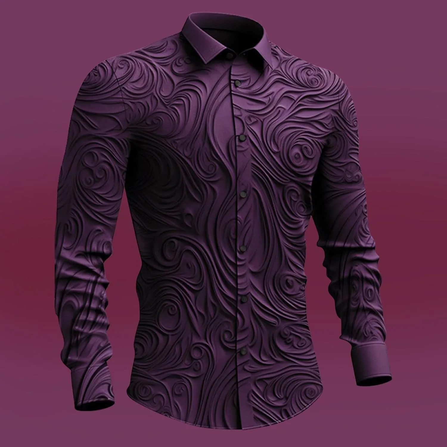 Men's Dress Shirts Luxury Floral Printed Fashion Designed Long Sleeve Button Down Casual Business Office Work Oxford Shirts