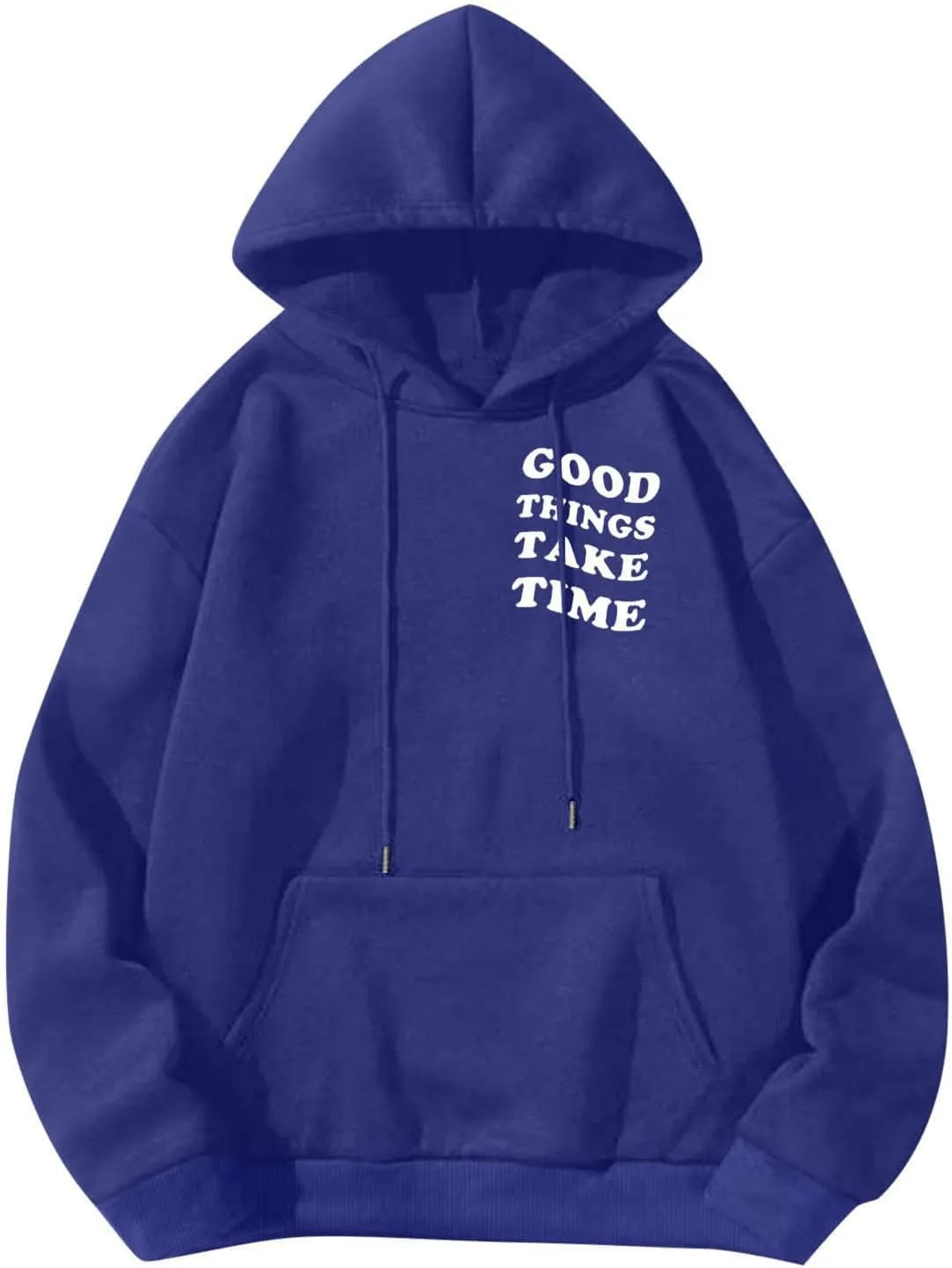 Men'S Fashion Hoodies Good Things Take Time & Rose Shape Print Sweatshirts Fall Long Sleeve Hoodies Pullover Shirts