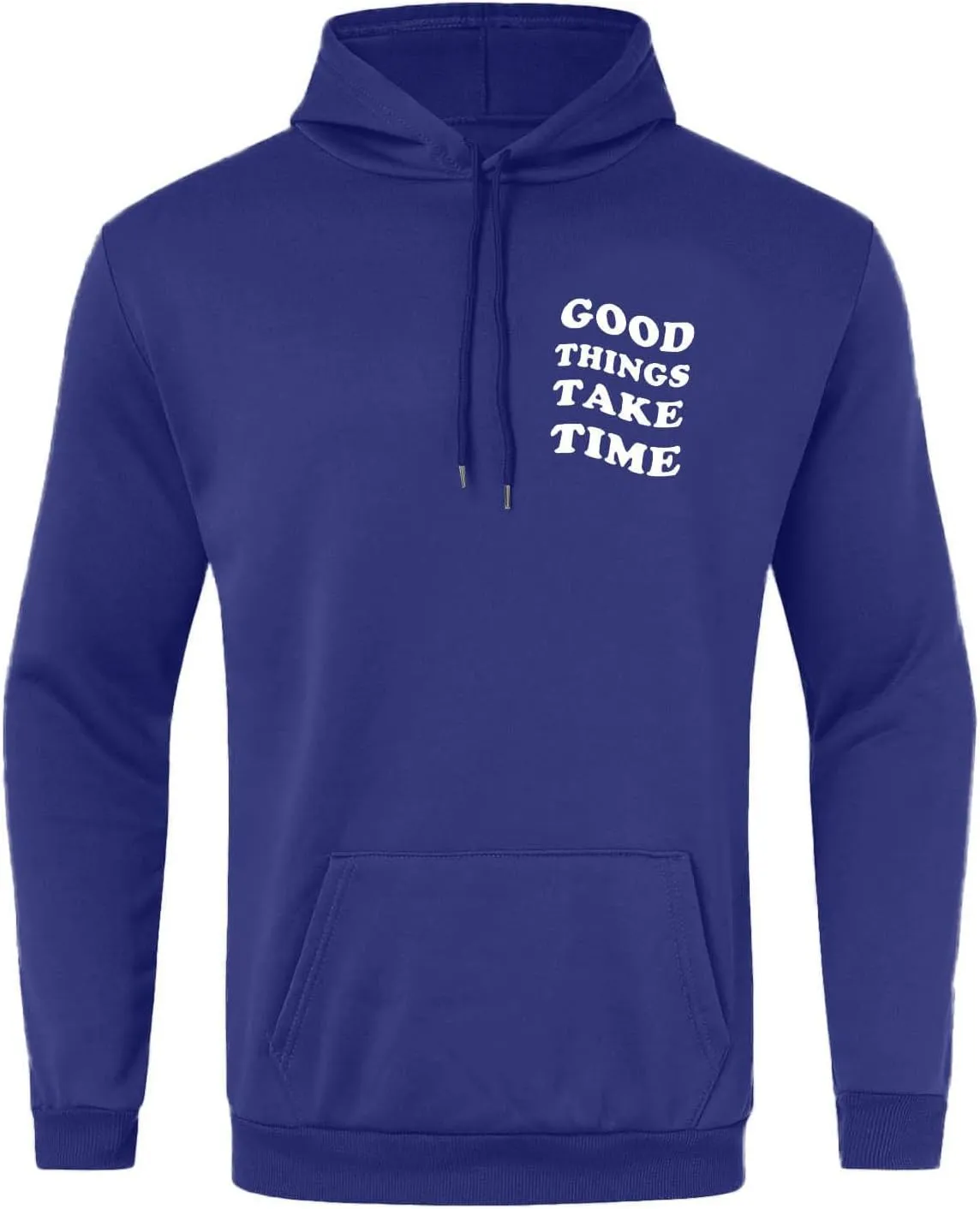 Men'S Fashion Hoodies Good Things Take Time & Rose Shape Print Sweatshirts Fall Long Sleeve Hoodies Pullover Shirts