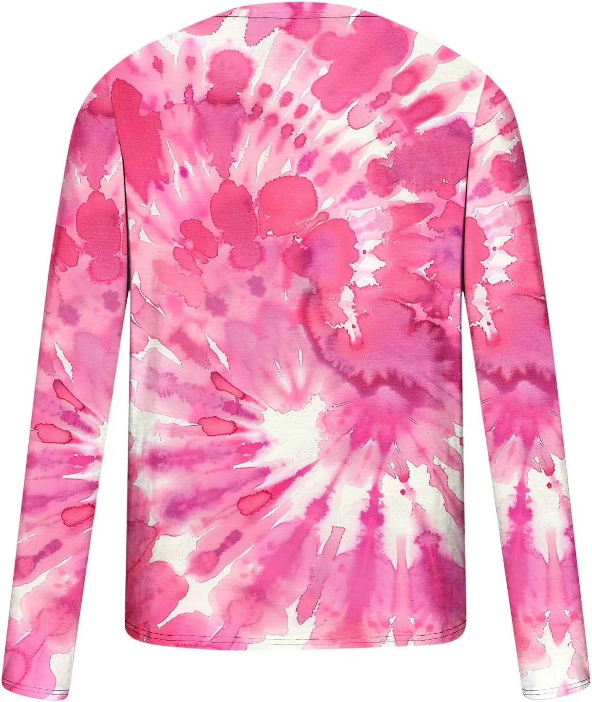 Men's Fashion Tie-Dye Printed Tops Round Neck Casual T-Shirt Long Sleeve Tops Stylish Pullover Tees Shirt