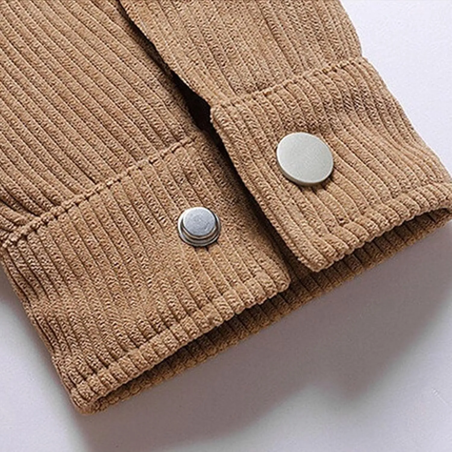 Men's Fleece Thermal Padded Winter Coat Classic Sherpa Lined Cargo Jacket Button Lapel Long Sleeve Outerwear