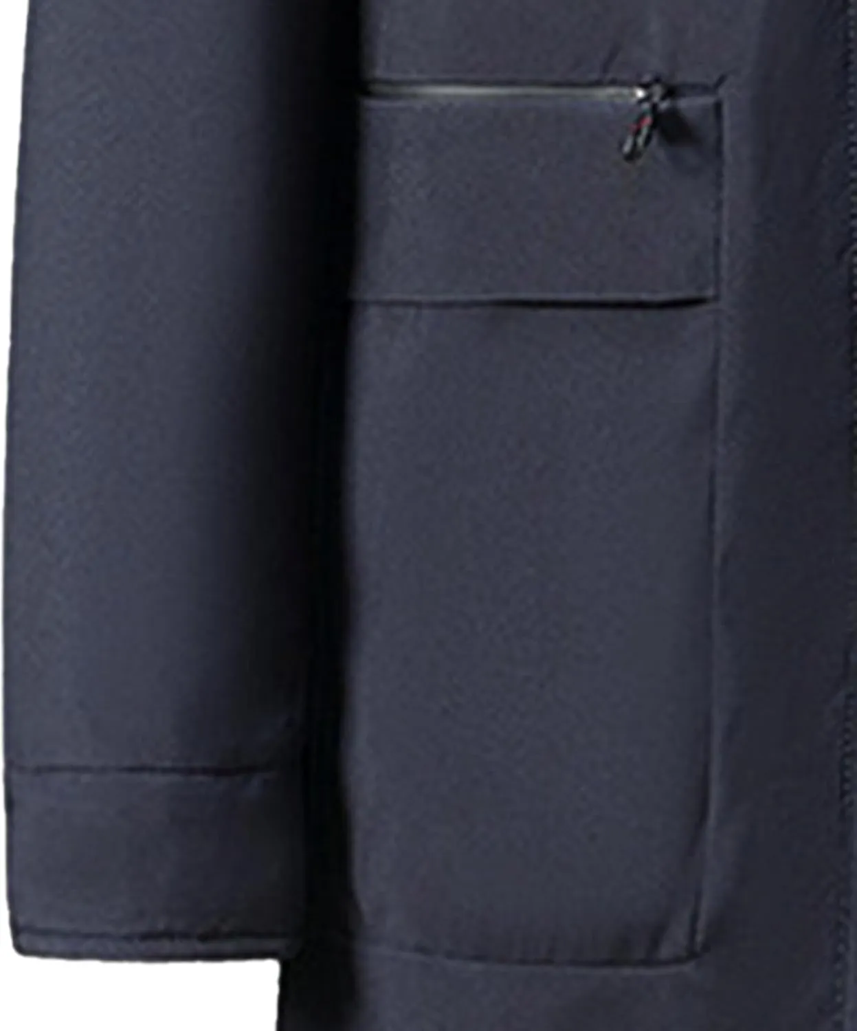 Men's Fur Hooded Warm Quilted Jacket Windproof Long Winter Coats with Pockets Thermal Padded Down Windbreaker