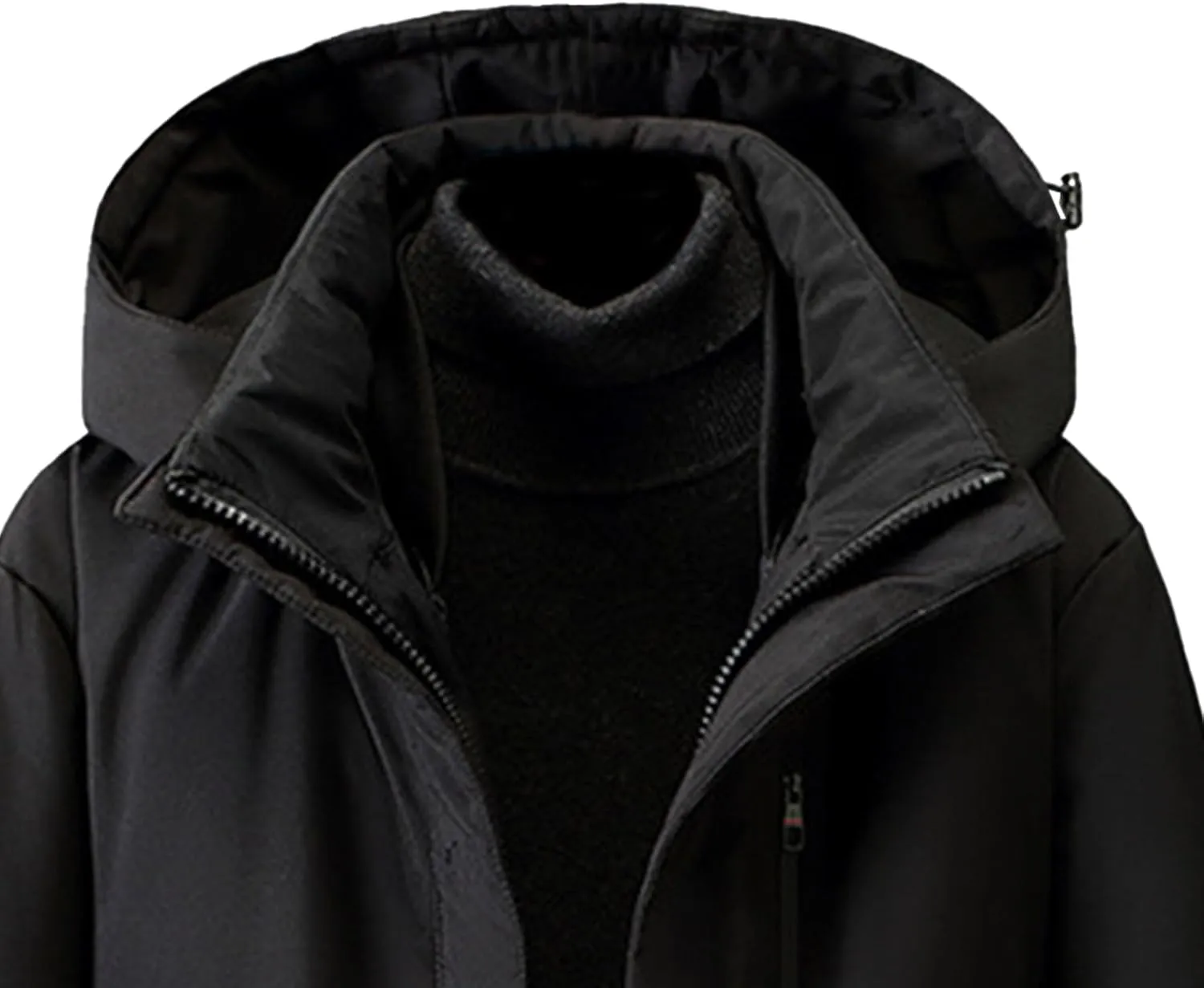 Men's Fur Hooded Warm Quilted Jacket Windproof Long Winter Coats with Pockets Thermal Padded Down Windbreaker