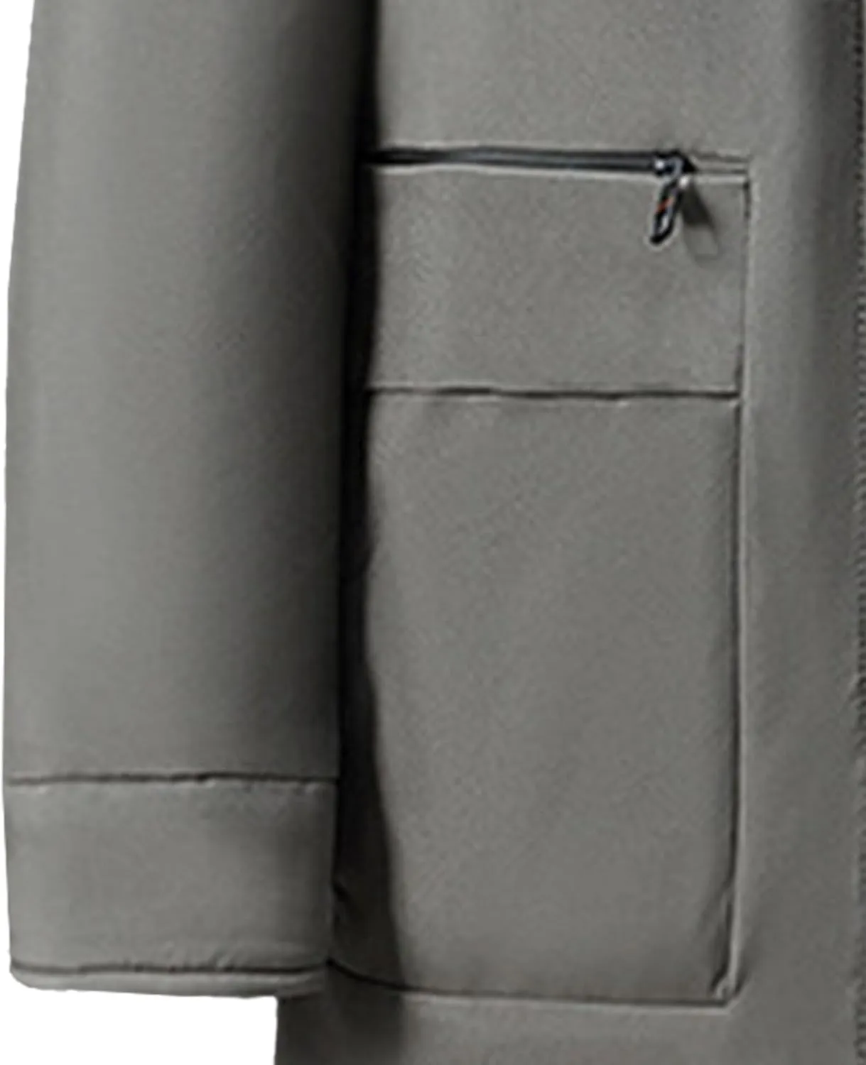 Men's Fur Hooded Warm Quilted Jacket Windproof Long Winter Coats with Pockets Thermal Padded Down Windbreaker