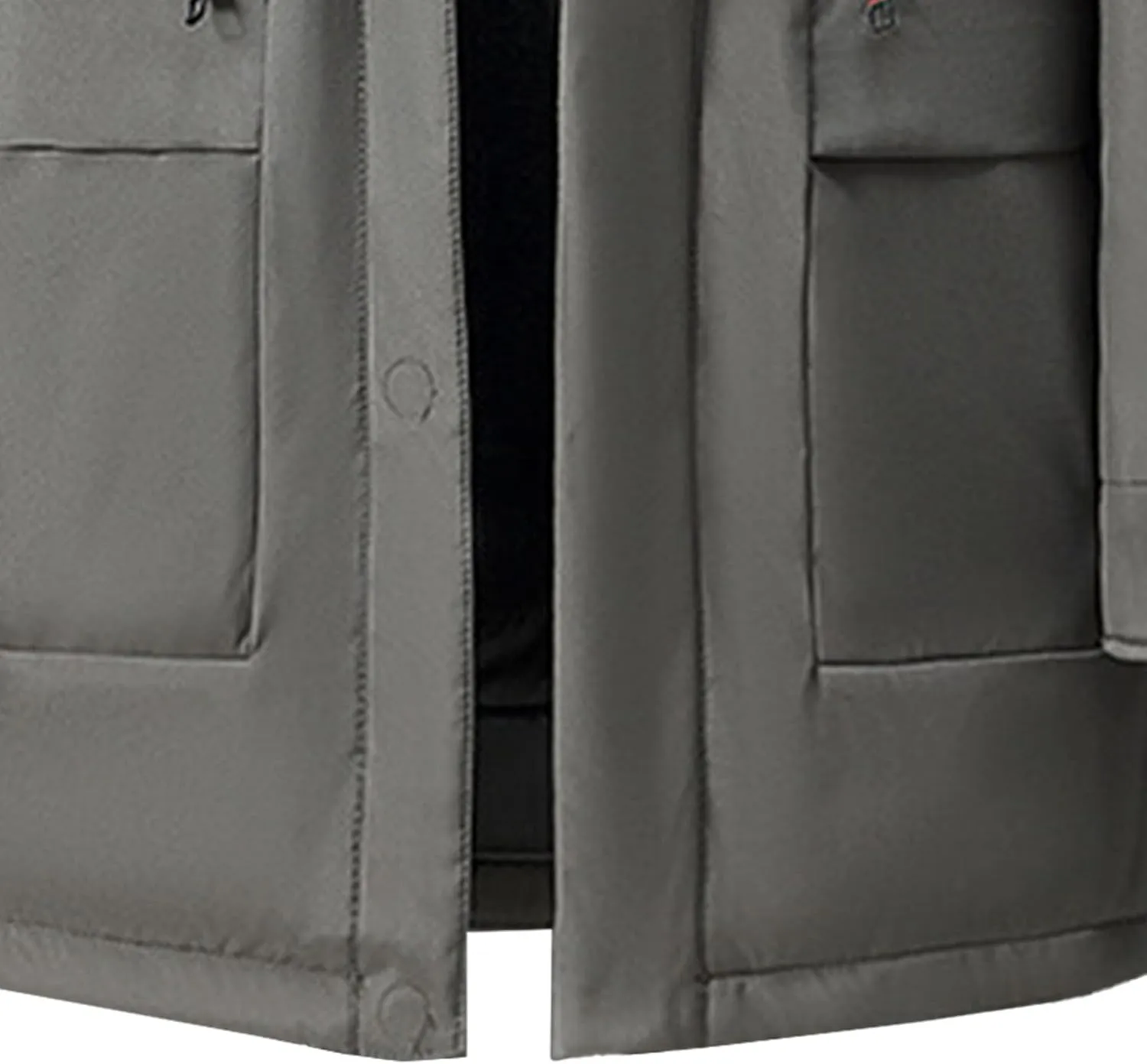 Men's Fur Hooded Warm Quilted Jacket Windproof Long Winter Coats with Pockets Thermal Padded Down Windbreaker